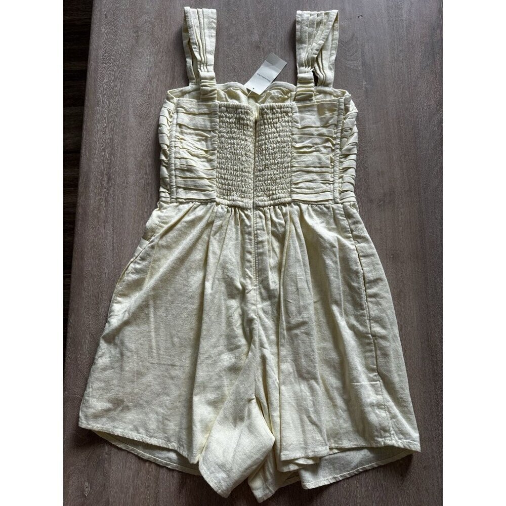 Abercrombie NWT Emerson Off The Shoulder Butter Yellow Romper Small - Picture 7 of 7